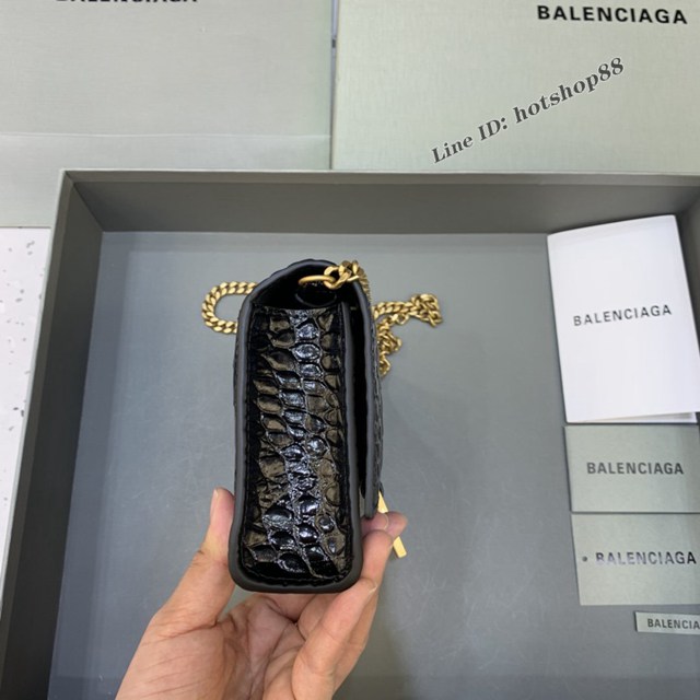 Balenciaga專櫃爆款鱷魚紋迷你女士肩背包 巴黎世家沙漏鏈條斜挎包 fyj1869